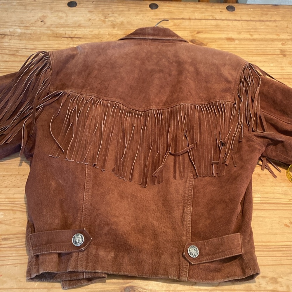 SOLD SOLD SOLD‼️‼️‼️Brown Leather Fringe Jacket - Picture 14 of 15